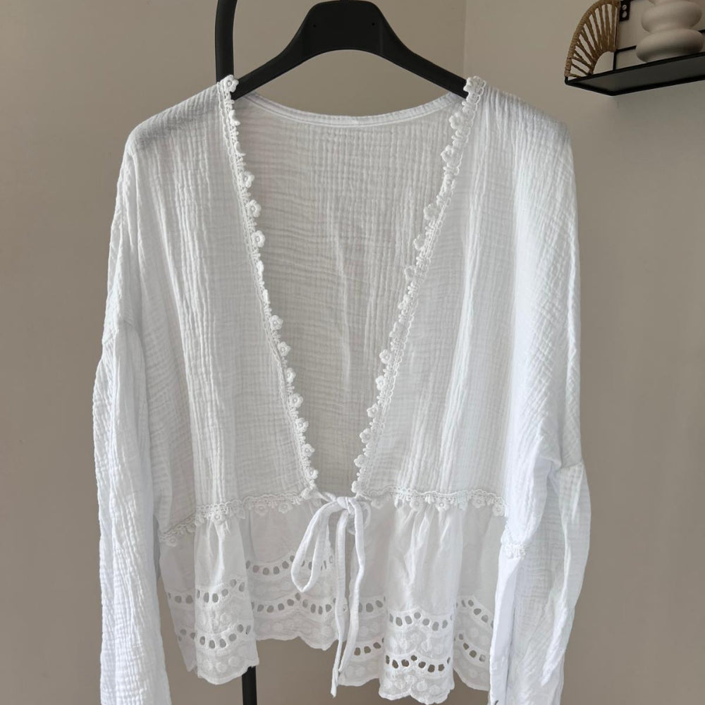 coton gaz taille unique blanc