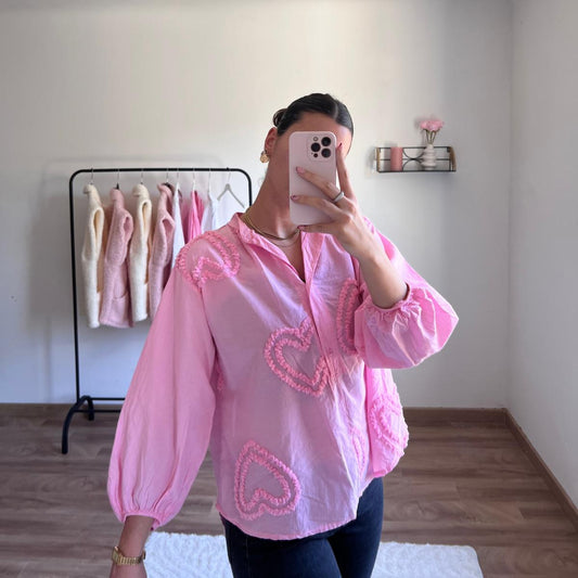 Blouse-rose-detail-coeur-coton