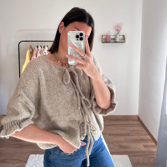 noeud-fleur-manche-coton-beige-pull
