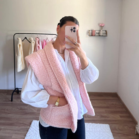 cosy-rose-coton-haut-gilet-sans-manches
